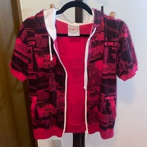 DOUBLE FOCUS short sleeve Japanese hoodie